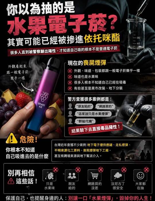 電子菸與依托咪酯宣導