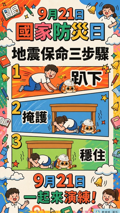 國家防災日地震防災演練宣導