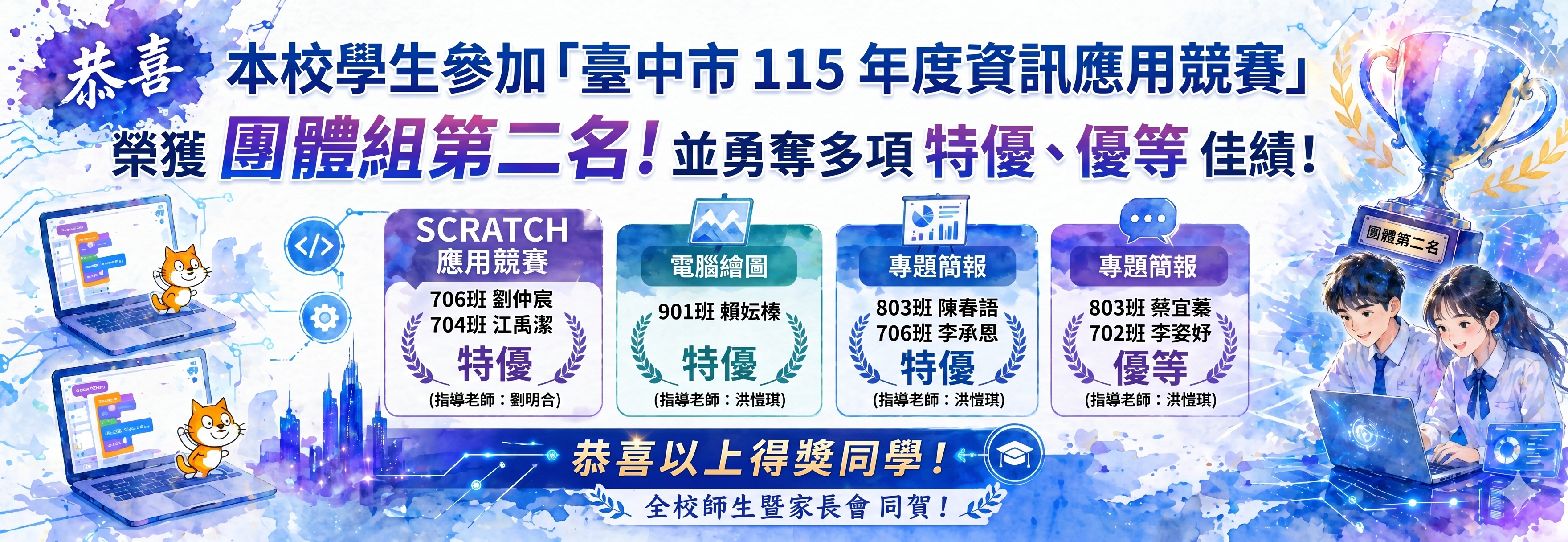 臺中市 115 年度資訊應用競賽榮獲佳績